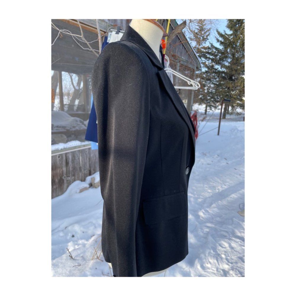 Banana Republic Black Wool Blazer Fitted Single Breast Notched Collar Sz M - Picture 3 of 7